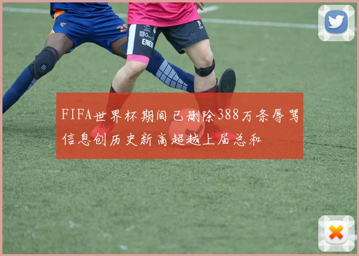 FIFA世界杯期间已删除388万条辱骂信息创历史新高超越上届总和